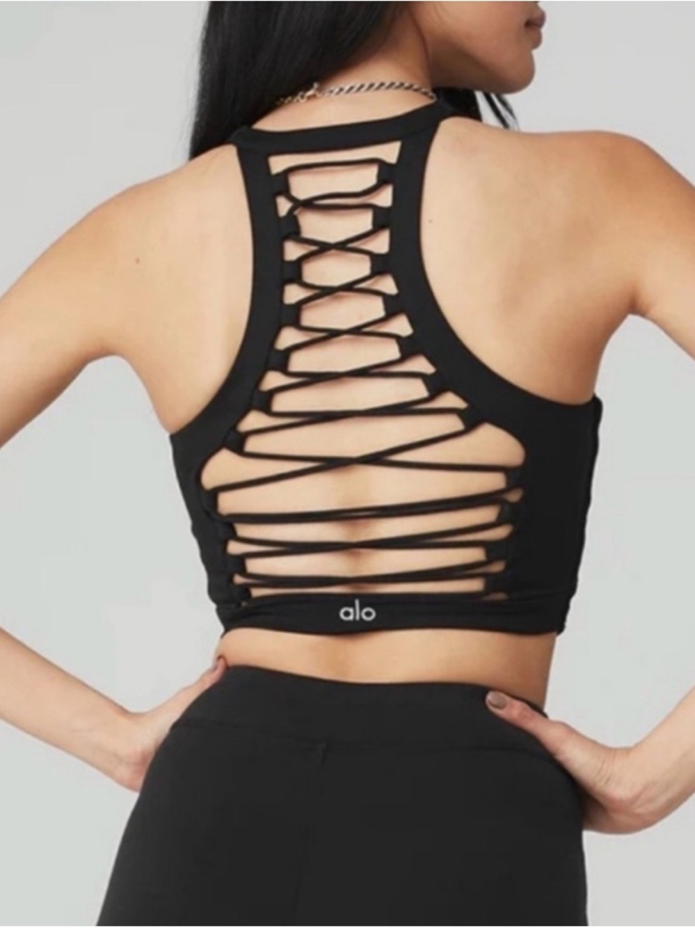 ***SOLD*** ALO Yoga Black Ladder Back Sports Bra